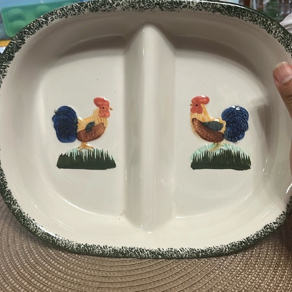 Alco Industries Other - Farmhouse Country Kitchen Chicken Rooster Divided Serving Bowls Party Vintage
